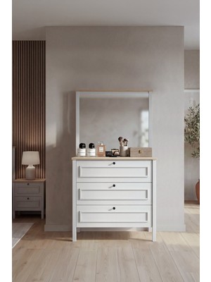 Sarmobi Taiga Aynalı Şifonyer Y:142 G:75 D:41 / Buz Gri
