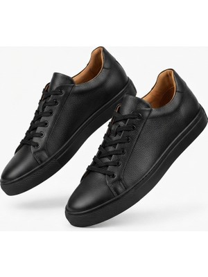 Zerenyus ZRK-X122 Yüksek Kalite Siyah Ortopedik Taban Bağcıklı Erkek Sneaker