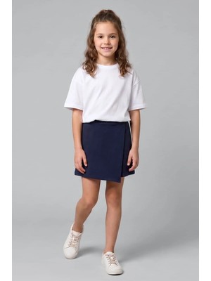 Queen Kids  Kız Çocuk Okul Şort Etek Lacivert