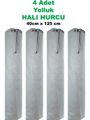 Empressco 4 Adet Yolluk Halı Hurcu Saklama Kılıfı Tela Kumaş Yıkanır Bağcıklı