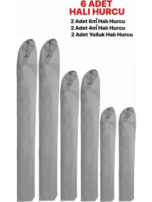 Empressco 6 Adet Halı Hurcu, Turin Home Halı Kılıfı, Halı Ambalajı, Halı Hurcu Tela Kumaş Bağcıklı Çek Bağla
