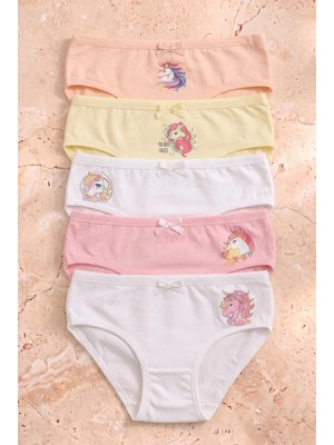 Bony Socks Kız Çocuk 5'li Unicorn Desenli Slip Külot