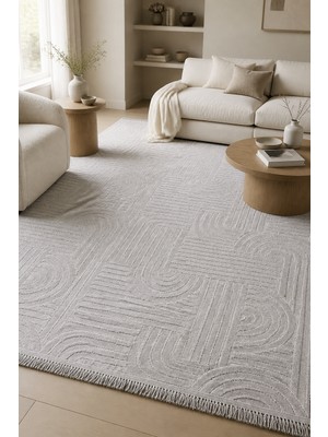 Cinka Home Vega Gri Sade Modern Sisal Görünümlü Salon Oturma Odası Koridor Halısı Robot Süpürge Uyumlu Kolay Te
