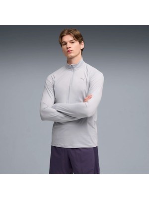 Puma Erkek Gri Puma Run Veloty Cldspn 1/4 Zıp M Gri Erkek Sweatshirt