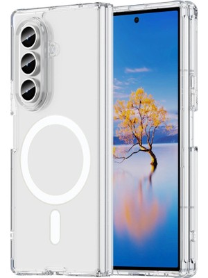 Magicool Samsung Galaxy Z Fold 7 Kılıf Magneticsafe Şeffaf Silikon - Şeffaf