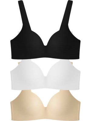 Cottonhill Seamless Bra - Norea | Micro Balensiz Dolgusuz Toparlayıcı Kadın Sütyen 3'lü Paket-2