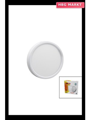HBG Markt Nisaluce EPL-18SÜ 18W Beyaz Metal Kasa Sıva Üstü Yuvarlak LED Slim Panel
