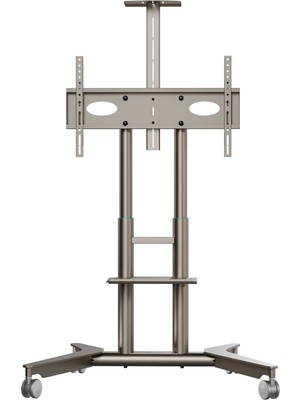 Onkron TS1571-C Mobil Tv Standı 32"-75" Inc Tekerlekli Tv Sehpası, Yükseklik Ayarlı, Raflı & Kablo Kanallı (Champagne Gold / Ral 1036)