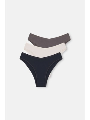 Suwen 3'lü Pamuklu Brazilian Slip Külot