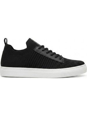 Zerenyus ZRK-X110 Premium Rahat Slip-On Bağcıksız Nefes Alan Triko Erkek Ayakkabı Siyah Beyaz
