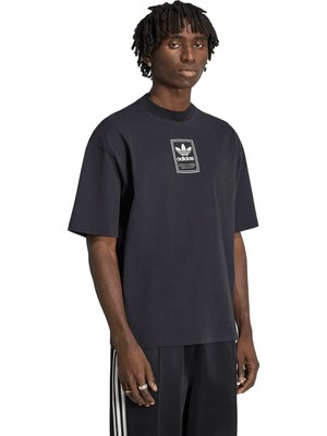 Adidas KW4405 Elevated Gfx Te Siyah Bisiklet Yaka Düz Erkek T-Shirt