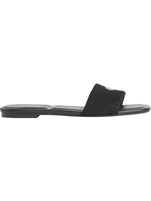 Calvin Klein Kadın Square Flat Canvas Sandalet