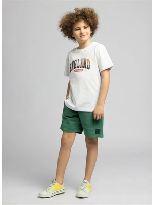 Lee Cooper Beyaz Erkek Çocuk Bisiklet Yaka Baskılı %100 Pamuk T-Shirt 262 Lcb 242006 Kıngdom Beyaz