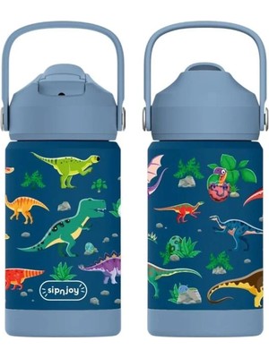 SipnJoy - FlipSip Çocuk Su Termosu | 360 ml -  Dino Roar
