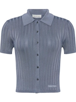 Calvin Klein Sılky Cropped Baby P, Rlw Mavi Kadın T-Shirt & Polo