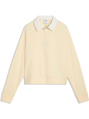 Puma Puma Class Longsleeve Polo Kadın Krem T-Shirt & Polo