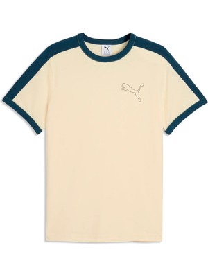 Puma T7 Ringer Tee Erkek Bej T-Shirt & Polo
