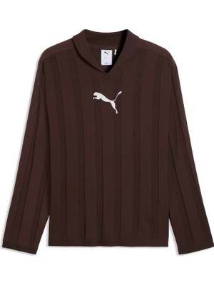 Puma T7 Longsleeve Polo Chocolate Brown Erkek Kahverengi T-Shirt & Polo