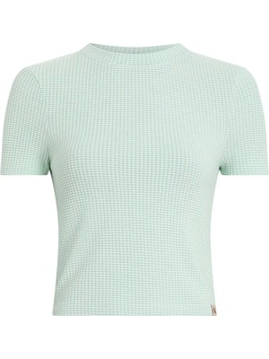Calvin Klein Waffle Short Sleeve, Cdv Yeşil Kadın T-Shirt & Polo