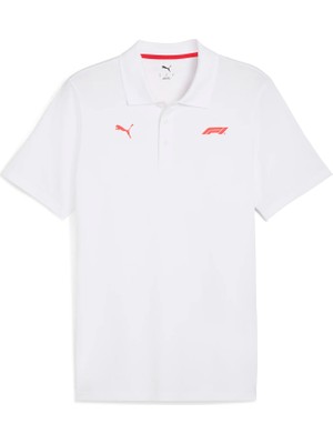 Puma F1 Ess Logo Polo 180G Puma White Erkek Beyaz T-Shirt & Polo
