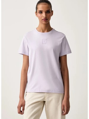 Calvin Klein Mor Kadın Bisiklet Yaka T-Shirt LV044G200GVFJ