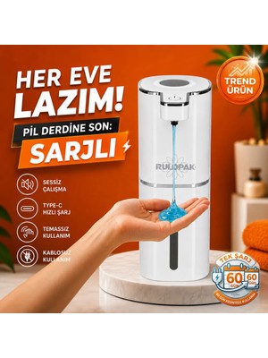 Rulopak 403834 Sensörlü Tezgahüstü Sıvı Sabun Dispenseri Beyaz
