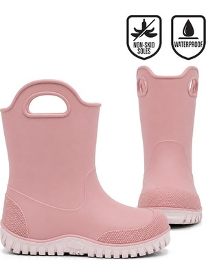 Denokids Kız Çocuk Pembe Renk Su Geçirmez Yağmur Botu (24-33 N)