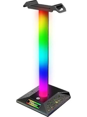 Odea Rgb Işıklı Kulaklık Standı, USB Hub Destekli, Dokunmatik Kontrol, Çift USB Port, Kaymaz Taban, Oyun ve Ofis Masası Aksesuarı