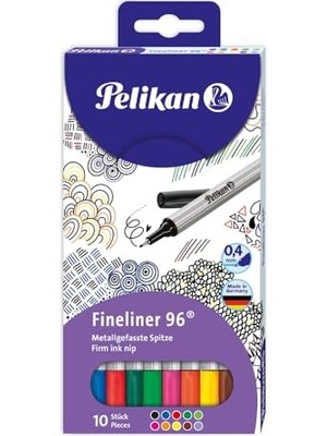Odea Pelikan Fineliner 96 Çeşitli 10'lu-Kılıf