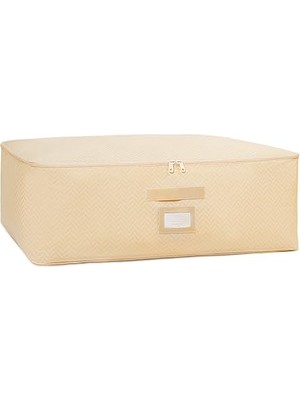 Odea Ocean Home Textile Büyük Boy Bej Balıksırtı Baza Altı Hurç 62 x 46 x 22 cm