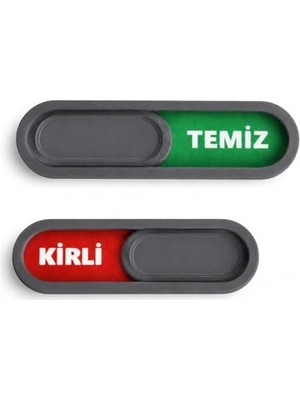 Odea Temiz Kirli Göstergeli Manyetik Magnet - Bulaşık Makinesi Durum Göstergesi Kaydırmalı Magnet (Gri)
