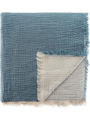 Odea Müslin Pike Tek Kişilik, 100% Pamuk 4 Katlı Kaliteli Müslin Yatak Örtüsü, Dekoratif Şık Yumuşak Hafif Yazlık Pike (Petrol Mavi, Tek Kişilik 160X220 Cm)