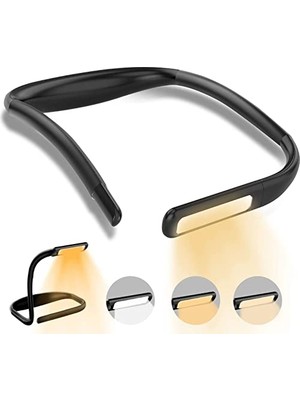 Odea LED Kitap Okuma Işığı Esnek Kitap Boyun Işığı Ayarlanabilir Parlaklık Masa Lambası 3 Renk Okuma Işığı Bükülebilir Kollu Işık Tamir Için Uygun Gece Koşusu Yürüyüş Type-C Şarj Girişli Kamp Fh8