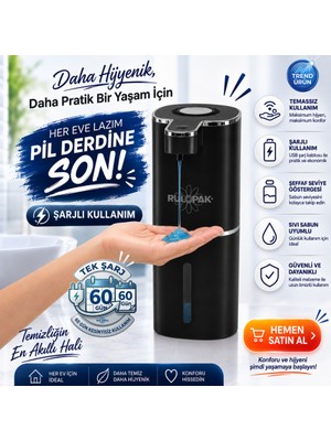 Rulopak 403835 Sensörlü Tezgahüstü Sıvı Sabun Dispenseri Siyah