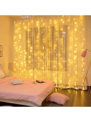 Odea Zauss Kumandalı 8 Ayrı Moda Sahip 3MX3M (300 cm x 300 Cm) Perde LED 10 Saçaklı Gün Işığı