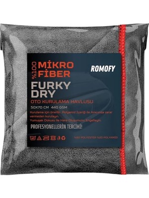 Odea Romofy Mikrofiber Oto Kurulama Bezi - Süper Emici Araç Kurulama Havlusu - Araba Temizlik Yıkama ve Kurulama Havlusu - 440 Gsm | 50X70 cm