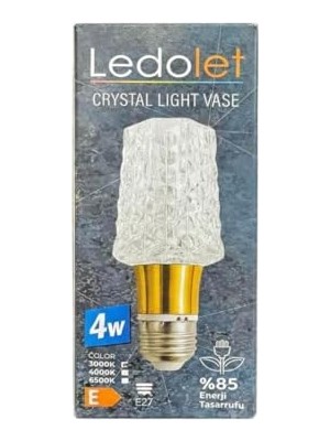 Odea 4W Kristal LED Ampul E27 -Sarı Işık Dekoratif Crystal Vase Tasarım 3000K          [enerji Sınıfı E]