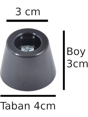 Odea Masa Sandalye Koltuk Kanepe Kitaplık Ünite Ayak Yükseltici Plastik Konik Ayak Boy 3 cm Çap 3-4 cm