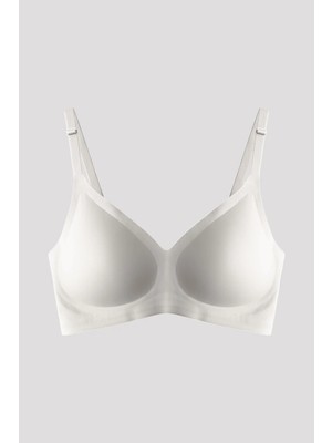 Cottonhill Seamless Bra - Pure | Krem Lazer Kesim Dikişsiz Ayarlanabilir Askılı Balensiz Kadın Sütyen