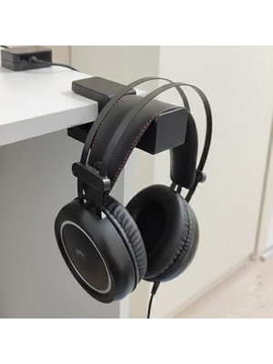 Odea Premium Siyah Asılabilir Masa Kenarı Kulaklık Standı, Ergonomik ve Sağlam | Premium Siyah Masa Kenarı Kulaklık Standı