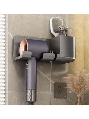 Odea Busstier Saç Kurutma Makinesi Tutucu Banyo Organizeri: Duvara Monte Edilebilir, Pratik Depolama Çözümü (Beyaz)
