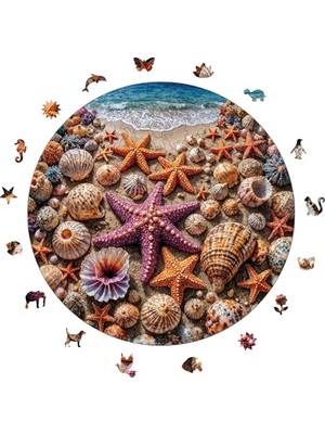 Odea Ahşap Puzzle Yetişkin - Denizdeki Hazine - 252 Parça, 29 x 29 cm - Yapıştırıcı Folyo Dahil - Benzersiz Şekilli Parçalar & Özel Figürler - A1-17