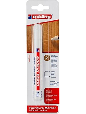 Odea Edding 8900 Mobilya Kalemi - Saf Beyaz - Yuvarlak Uç 1,5-2 mm - Mobilya Çiziklerini, Sıyrıkları, Kaplamalardaki Lekeleri Çıkarmak ve Rötuşlamak Için