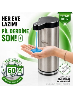 Rulopak 403838 Paslanmaz Tezgahüstü Sensörlü Sıvı Sabun Dispenseri