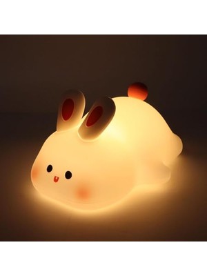 Odea Yumuşak Silikon Tavşan Mini Gece Lambası Dekoratif Işık Derecesi Ayarlanabilir Yatak Odası Lambası Rabbit Kitap Okuma Lambası Çocuk Odası (Tavşan - YH302)          [enerji Sınıfı A+]