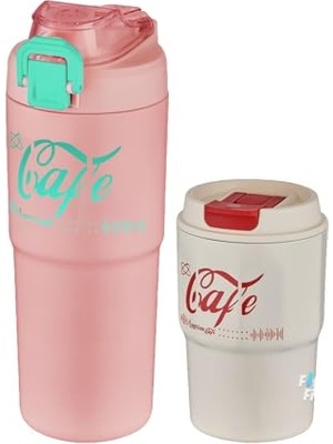 Odea 2'li Çelik Termos-Kahve Bardağı Seti 750ML Çift Kullanım TERMOS//450ML Mug Kahve Bardağı