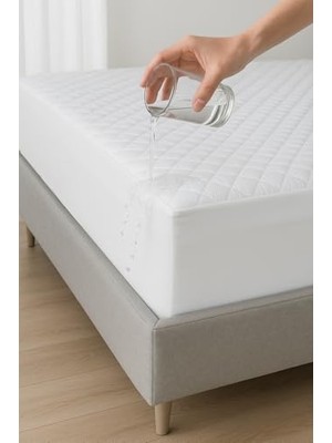 Odea Yatak Alezi Pamuklu Kapitone Fitted Full Kenar Sıvı Geçirmez Yatak Koruyucu Beyaz (160 x 200)