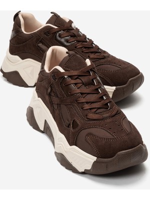 Luvi Lecce Kahverengi Süet Kadın Spor Sneakers