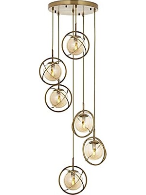 Odea AV-60291-6ET Eskitme Kaplama Modern Avize E14 Metal Cam 40CM