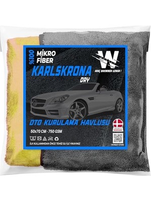 Odea Wonkey - Ultra Kalın Mikrofiber Oto Araba Yıkama Kurulama Havlusu 70X50 Cm, Büyük Boy Çift Katlı Araç Kurutma Bezi